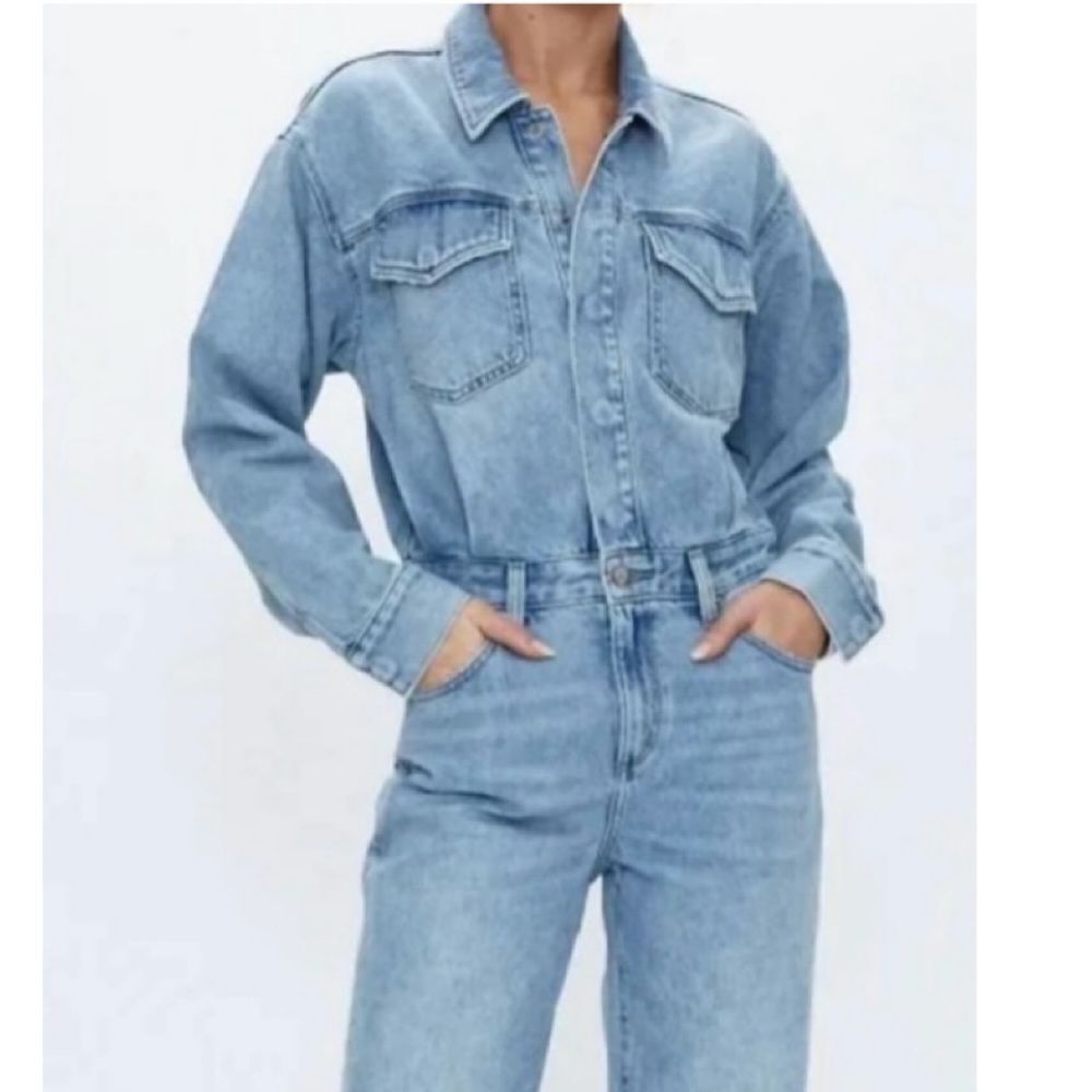 pistola Light Blue Denim Jumpsuit - Picture 3 of 7